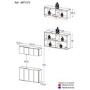 Ver imagem 3 de Kit Aparador Buffet com Armário Aéreo 4 Portas Cantinho do Café Multimóveis Mp1074 Branco
