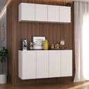 Ver imagem 2 de Kit Aparador Buffet com Armário Aéreo 4 Portas Cantinho do Café Multimóveis Mp1074 Branco