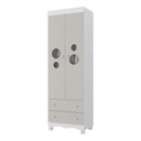 Ver imagem 2 de Guarda-roupa Infantil 62cm 2 Portas com Vidro e 2 Gavetas Suspiro Multimóveis Mp4456 Branco/off