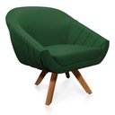 Ver imagem 4 de Kit 01 Namoradeira 02 Lugares e 01 Poltrona Giratória Giovana Suede Base Madeira MM30 - D’Rossi - Ve