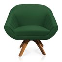 Ver imagem 6 de Kit 01 Namoradeira 02 Lugares e 01 Poltrona Giratória Giovana Suede Base Madeira MM30 - D’Rossi - Ve