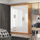 Ver imagem 1 de Guarda Roupa Casal Lu 4 Portas 2 Gavetas Carioca Móveis Cinamomo Branco