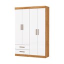 Ver imagem 3 de Guarda Roupa Casal Lu 4 Portas 2 Gavetas Carioca Móveis Cinamomo Branco