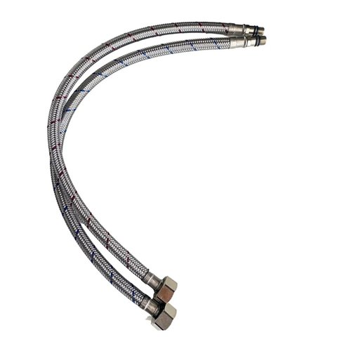 Engate Rabicho Par 50cm Par Mangueira Flexivel Misturador Monocomando Torneira Agua Quente Fria Cozi