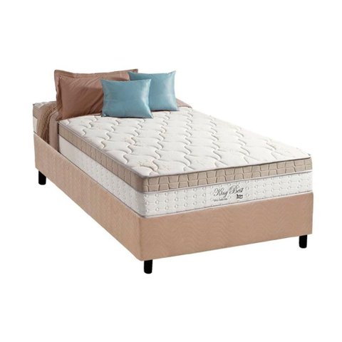 Cama Box Solteiro + Colchão Molas Anjos King Best