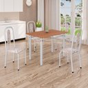 Ver imagem 1 de Conjunto Sala de Jantar com 4 Cadeiras Lívia Branco/Bege/Marrom