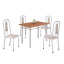 Ver imagem 2 de Conjunto Sala de Jantar com 4 Cadeiras Lívia Branco/Bege/Marrom