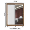 Ver imagem 4 de Guarda-roupa Solteiro Madesa Denver 2 Portas de Correr com Espelho com Pés - Rustic/branco