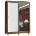 Ver imagem 3 de Guarda-roupa Solteiro Madesa Denver 2 Portas de Correr com Espelho com Pés - Rustic/branco