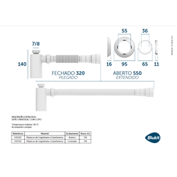 SIFAO COPO PRETO LINHA BLACK PARA LAVATORIO 7/8 BLUKIT - 5