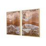 Quadros Decorativos para Sala Paisagem Praia Areia Mar Orla Minimalista com Vidro - 4