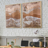Quadros Decorativos para Sala Paisagem Praia Areia Mar Orla Minimalista com Vidro - 1