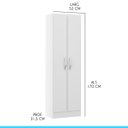 Ver imagem 3 de Armário Multiuso 52 X 170 Cm 2 Portas Prateleiras Mdp Branco 3000 - Menu
