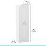Armário Multiuso 52 X 170 Cm 2 Portas Prateleiras Mdp Branco 3000 - Menu - 3