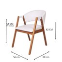 Ver imagem 3 de Cadeira de Jantar Estofada em Madeira Maciça e Courino Hibisco