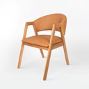 Ver imagem 2 de Cadeira de Jantar Estofada em Madeira Maciça e Courino Hibisco