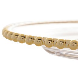 Prato Raso 28cm Cristal c/ Borda Dourada Pearl - Wolff - 6