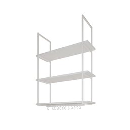 Prateleira Estilo Industrial Suspensa Teto Cozinha Nicho Denver 80cm - Branco - 2