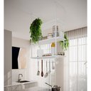 Ver imagem 1 de Prateleira Estilo Industrial Suspensa Teto Cozinha Nicho Denver 80cm - Branco