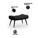 Ver imagem 6 de Kit Poltrona e Puff Para Sala de Estar com Almofada e Pés Palito Lord Facto Dunas Preto - Ibiza