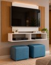 Ver imagem 1 de Painel Modulo Suspenso de Parede para TV até 47 Omar Cor/Tamanho:Branco/Ripado 1202mm