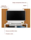 Ver imagem 3 de Painel Modulo Suspenso de Parede para TV até 47 Omar Cor/Tamanho:Branco/Ripado 1202mm