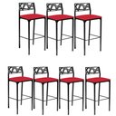 Ver imagem 1 de Kit 7 banquetas Eliza Gourmet corino vermelho-Gat Magazine
