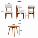 Ver imagem 3 de Kit Mesa Redonda 90cm Freijó 4 Poltronas Linho Sofisticado
