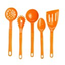 Ver imagem 1 de Jogo Conjunto de Talheres Nylon Utensílios Laranja 5 Peças