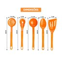 Ver imagem 3 de Jogo Conjunto de Talheres Nylon Utensílios Laranja 5 Peças