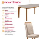 Ver imagem 2 de Mesa de Jantar Liz 180cm Tampo MDF Vidro Canto Copo com 6 Cadeiras Lorena Moderna Mobília