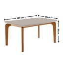 Ver imagem 5 de Mesa de Jantar Liz 180cm Tampo MDF Vidro Canto Copo com 6 Cadeiras Lorena Moderna Mobília