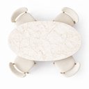 Ver imagem 4 de Mesa de Jantar Cone Oval 180x100 Cm Base Madeira Freijó Tampo Calacato Bronzeado