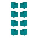 Ver imagem 1 de Kit 8 Poltronas Tilla Decorativas Consultório Sala Tecido Suede Cor:azul Turquesa