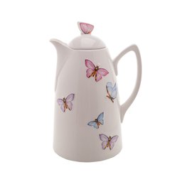 Garrafa Térmica de Porcelana Branca Borboletas 900ml Wolff - 2