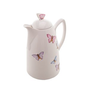 Garrafa Térmica de Porcelana Branca Borboletas 900ml Wolff