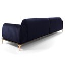 Ver imagem 3 de Sofá 265cm 4 Lugares Chaise Esquerdo Pés Gold B-287 Marinho