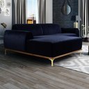 Ver imagem 6 de Sofá 265cm 4 Lugares Chaise Esquerdo Pés Gold B-287 Marinho