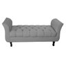 Recamier Grecia Decorativa 90cm Suede Cinza - Montanaris Decor Md Montanaris Decor - 1