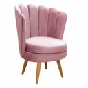 Ver imagem 1 de Poltrona Pétala Cadeira Decorativa Flor - Veludo Rosê