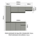 Ver imagem 4 de Armário de Cozinha Completa Suspenso 220cm Cinza Nice Madesa 02