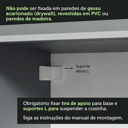 Armário de Cozinha Completa Suspenso 220cm Cinza Nice Madesa 02 - 10