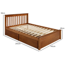 Ver imagem 3 de Conjunto Cama Casal Inglesa com Dois Gavetões em Madeira Maciça Mv Outlet Mel