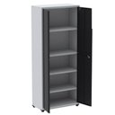 Ver imagem 2 de Armário Alto 2 Portas Pandin 80 Cm (largura) Inmetro Estrutura Aço Cinza e Portas Pretas C- Chave