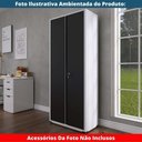 Ver imagem 7 de Armário Alto 2 Portas Pandin 80 Cm (largura) Inmetro Estrutura Aço Cinza e Portas Pretas C- Chave