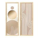 Ver imagem 4 de Kit 4 Quadros com Moldura Folhas Linhas Minimalista Sala Escritório