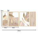 Ver imagem 5 de Kit 4 Quadros com Moldura Folhas Linhas Minimalista Sala Escritório