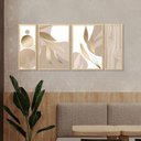 Ver imagem 2 de Kit 4 Quadros com Moldura Folhas Linhas Minimalista Sala Escritório