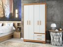 Ver imagem 1 de Armário para Quarto de Solteiro Freijo Off White com 2 Gaveta 1,05 Pry