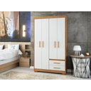 Ver imagem 1 de Armário para Quarto de Solteiro Freijo Off White com 2 Gaveta 1,05 Pry